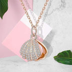 Oyster Pearl Shell Pendant Gold Plated Necklace for Women's