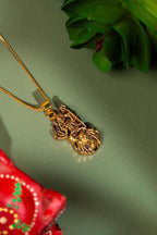 Gold Plated Ambe Pendant with Chain