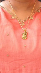 Gold Plated Ambe Pendant with Chain