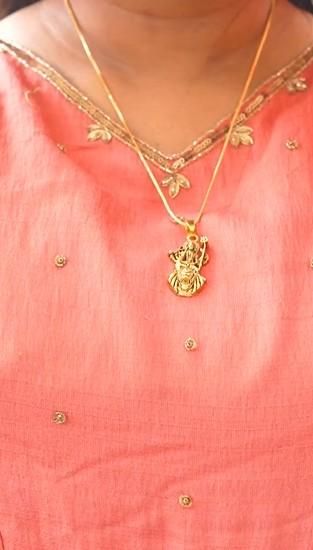 Gold Plated Ambe Pendant with Chain